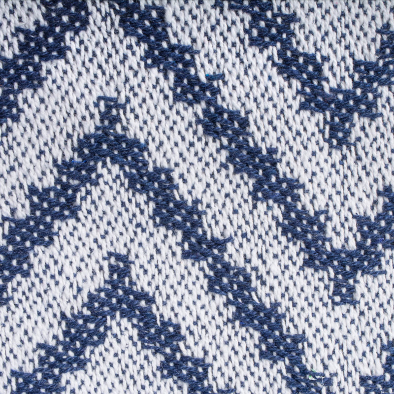 Nautical Blue Chevron Cotton Throw Blanket with Fringe