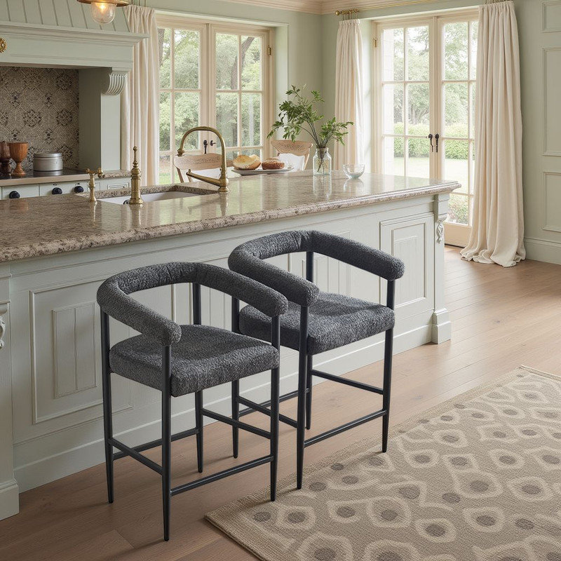 Ensemble de 2 tabourets de bar Modern, Grey