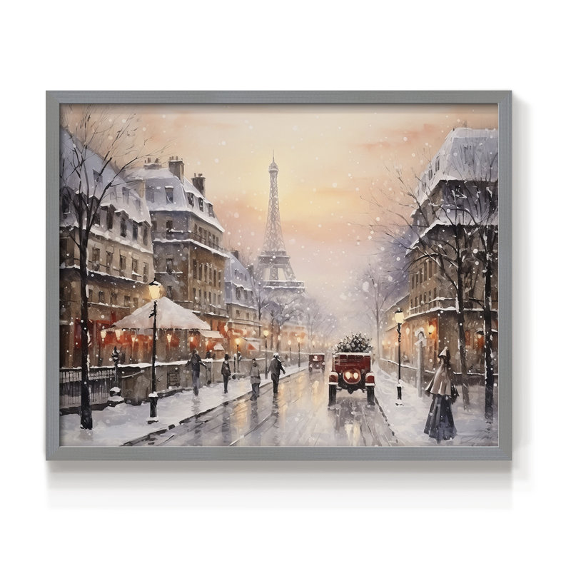 Chirstmas Art-CCCXIV -Framed Print - Restickable, H 8 po x l 10 po, Gris
