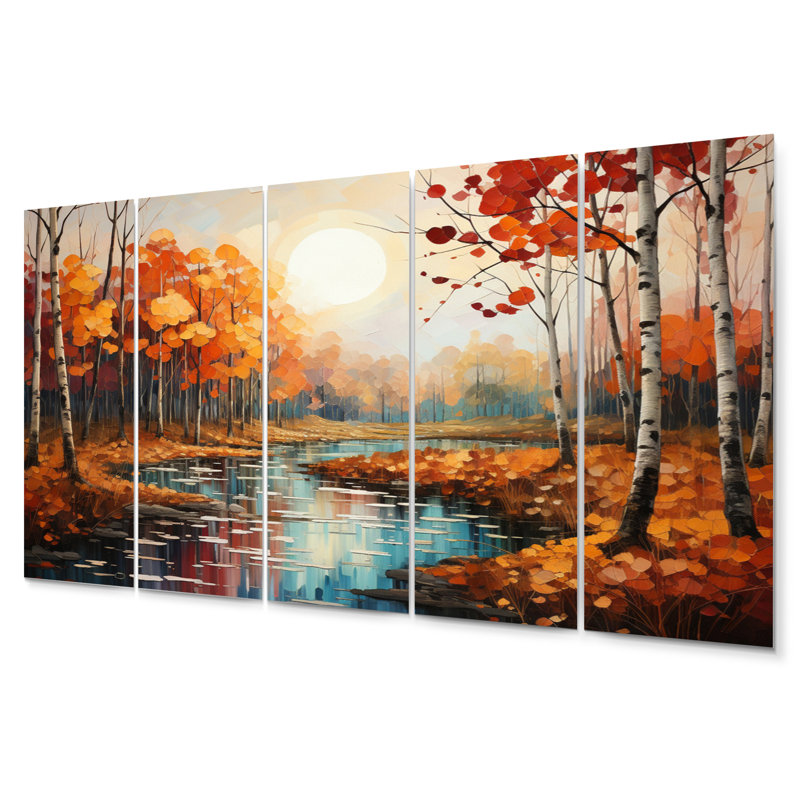 Canada Orange Autumn Symphony V Cities & Countries Wall Decor on Metal