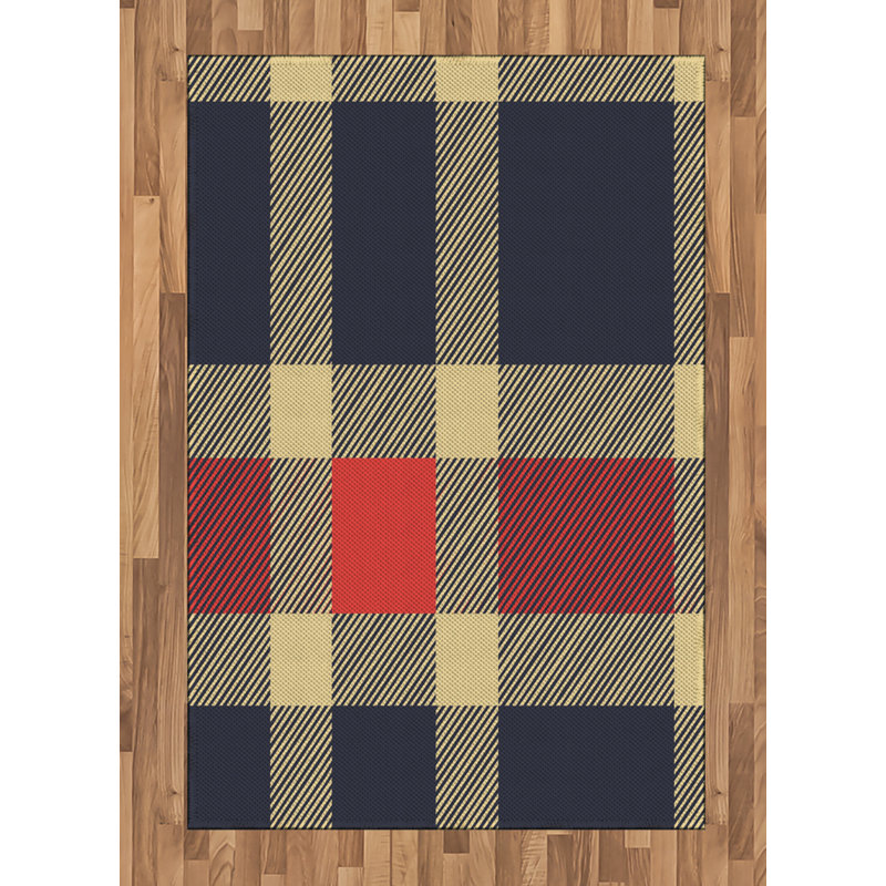 Tapis décoratif à haute densité en fibres de polyester à carreaux, Rectangle— 4 pi x 5 pi 8 po
