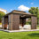 Pavillon de jardin de 12 pi x 14 pi, véranda entièrement fermée avec portes coulissantes verrouillables, pavillon de jardin à toit double en acier galvanisé, solarium de patio à cadre en aluminium pour la cour arrière