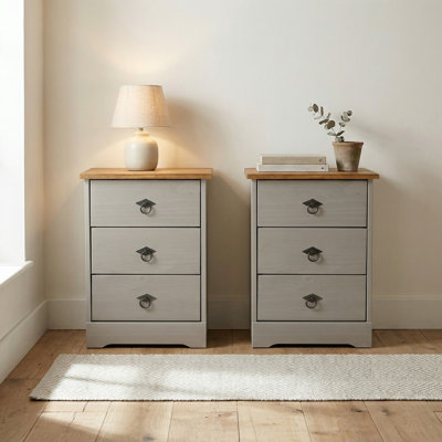 Corona 43.2cm W Solid Wood Bedside Table