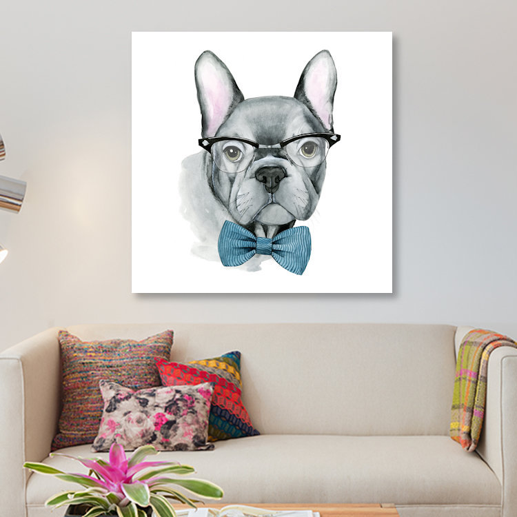« rétro pup iv », reproduction d’impression sur toile, H 26 po x l 26 po x P 1,5 po, Toile tendue, Pas de tapis