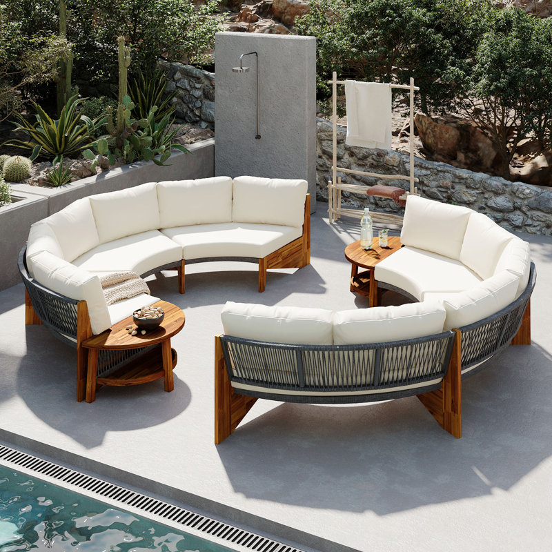 3-Piece Outdoor Sofa Set For 6, Beige
