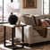 Alpine 27-Inch Solid Acacia Wood 2-Tier Modern Industrial End/Side Table with Live Edge Design