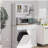 HOMCOM 68 Inches Kitchen Storage Cabinet with Charging Station, 2 Slanting Trash Cans and Microwave Rack, Freestanding Kitchen Wall Cabinet with Glass Door and Adjustable Shelves, White-115475394