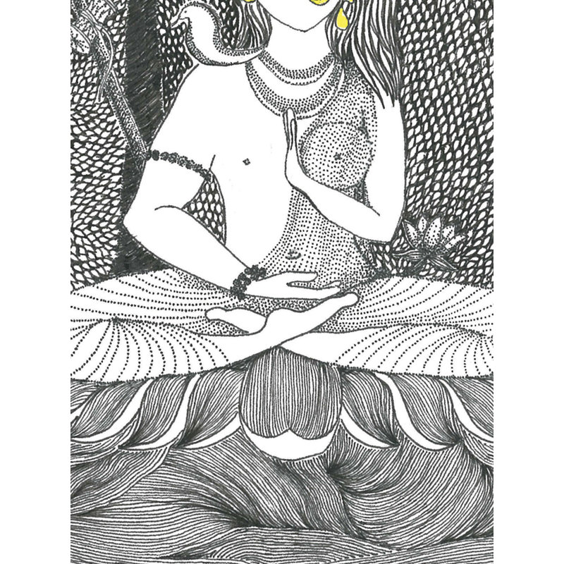Assis Ardhanarishvara | Encre sur papier | Peinture de Shreya Gupta