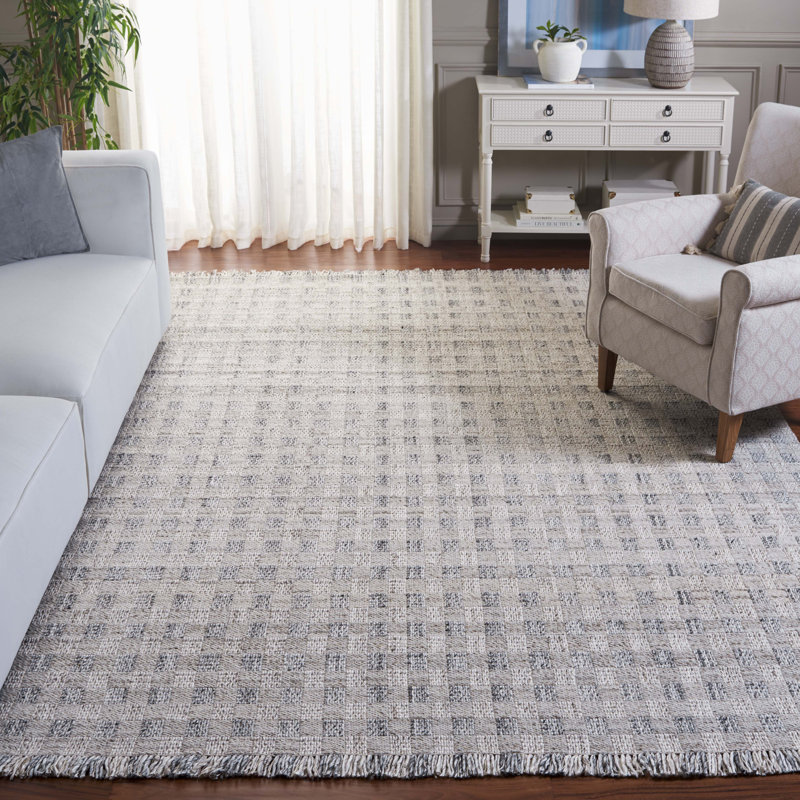Arkaitz Renewal Hand Woven Pet Yarn Pile Plaid Rug, Rectangle 8' x 10'