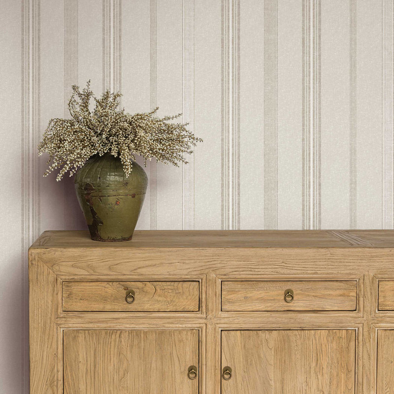 Anatolia Stripe Textured Peel and Stick Wallpaper By Pure Salt, Beige