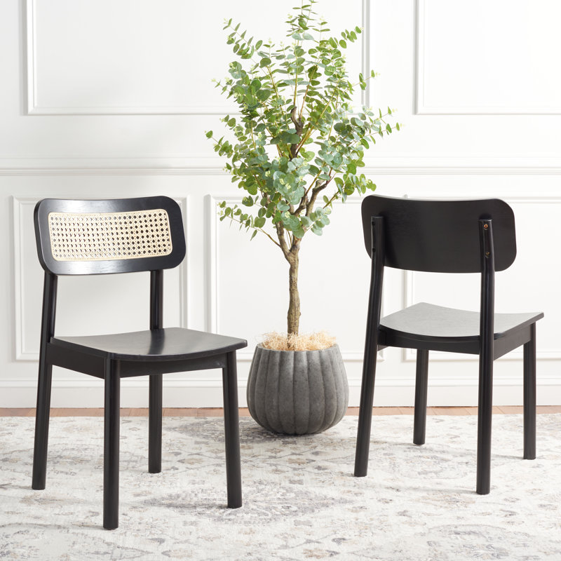 Chaise d'appoint Baylon, Noir / Naturel, Sans coussin