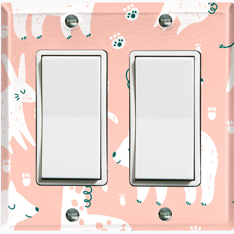 Patterned 2 - Gang Toggle Light Switch Standard Wall Plate