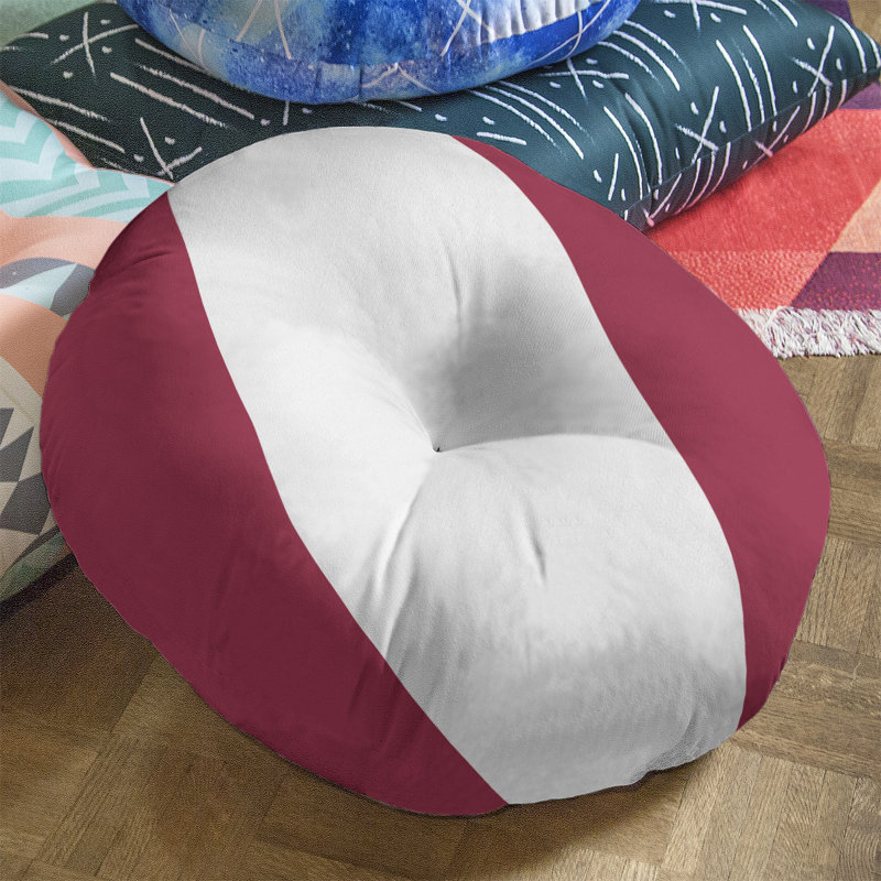 Coussin de sol touffeté arizona, 26 po x 26 po, Rouge / Blanc