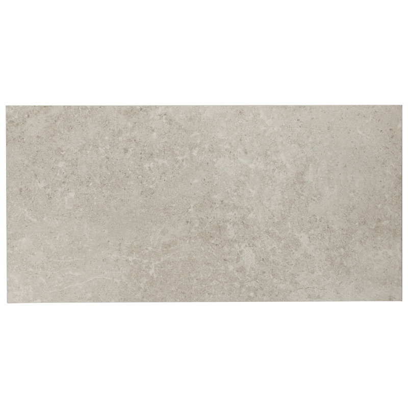 Grava 11.81 in. x 23.62 in. Matte Stone Look Porcelain Floor and Wall Tile (9.68 Sq. Ft. / Case), Light Gray
