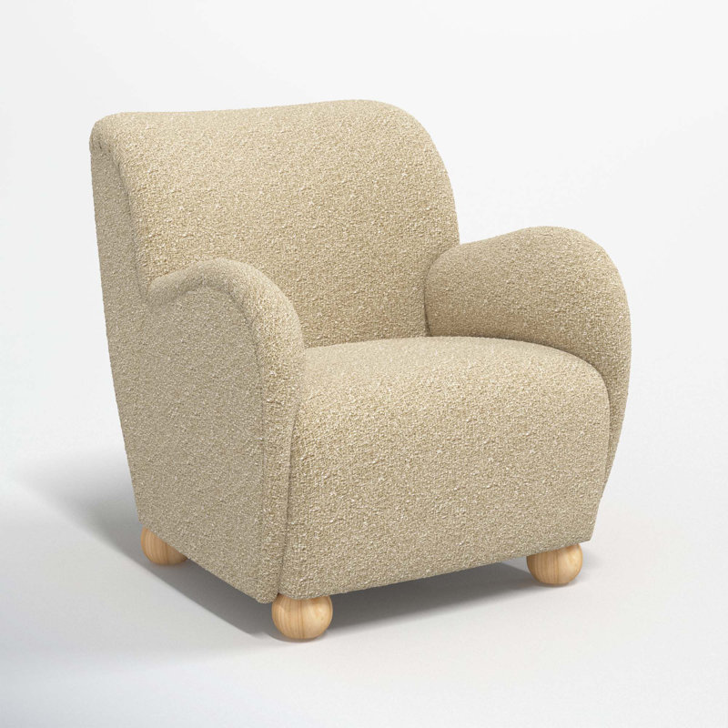 Cowen Polyester Armchair, Classic Buff Boucle