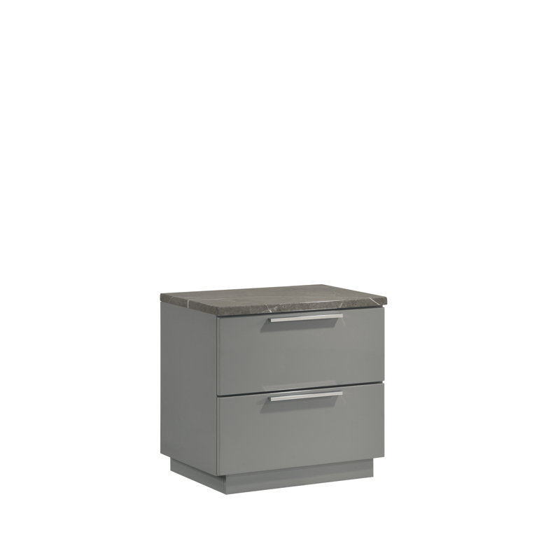 Oniskey 2-Drawer Nightstand Gray