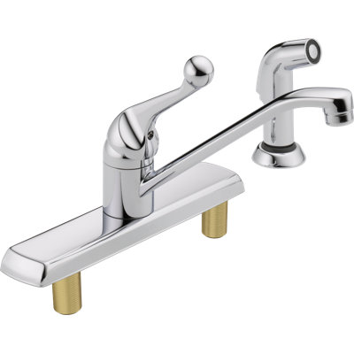 Robinet de cuisine à poignée simple avec jet latéral