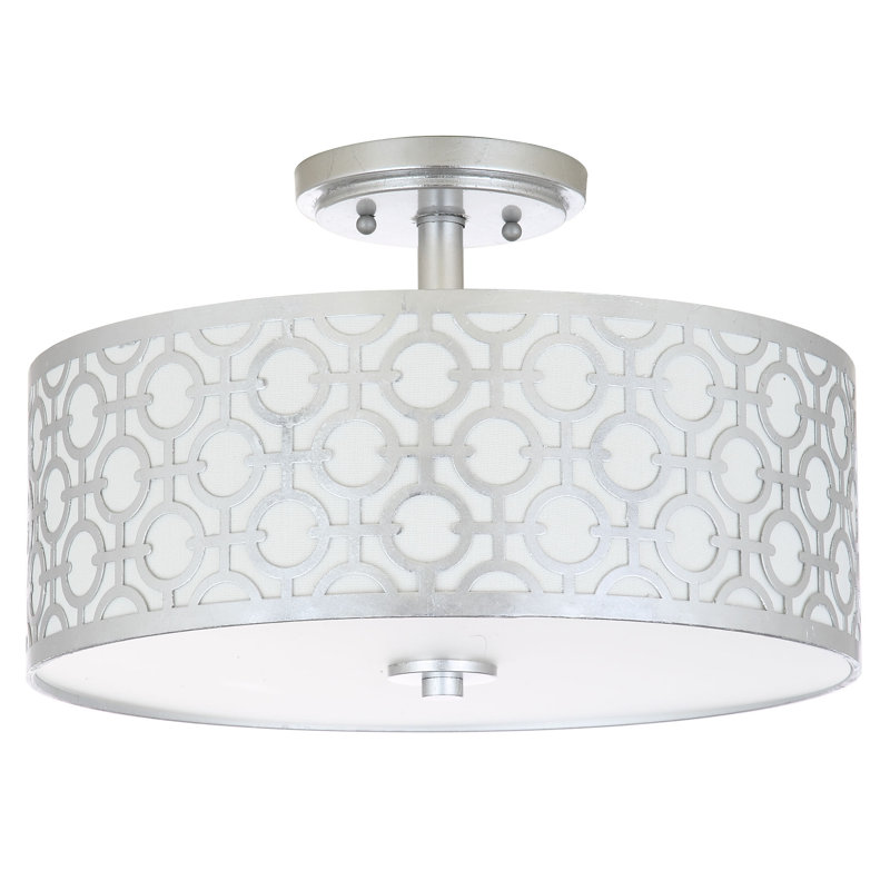 Chalea Fabric Semi Flush Mount, Silver