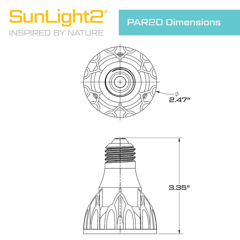 SunLight2® Dim to Warm., 15 Degrees, PAR20, 3000K-1800K