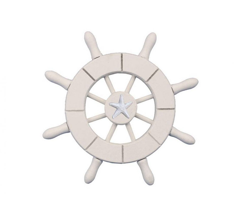Handmade Nautical Wall Decor on Wood, White