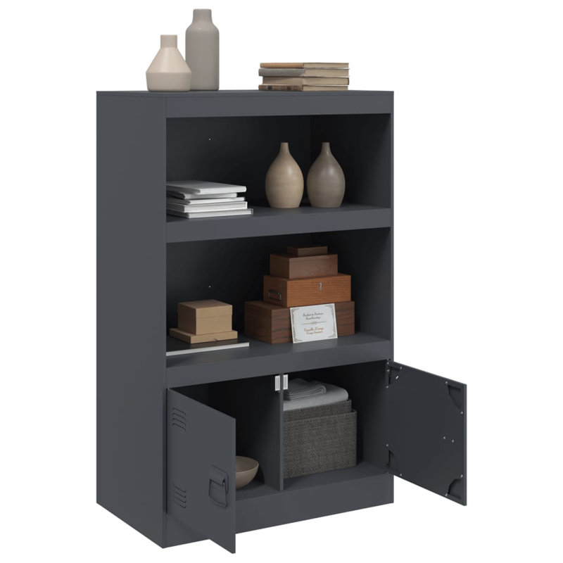 Alonah Steel Accent Cabinet, Anthracite