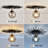 Small Black Flush Mount Ceiling Light With Glass Globe Sputnik Starburst Chandelier 1-Light Close To Ceiling Light Fixture For Hallway Dining Room Bedroom Kitchen Foyer Closet Bathroom