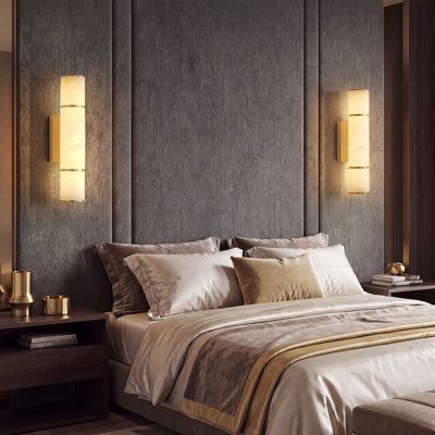 16" Dimmable Nature Alabaster Wall Sconces LED Wall Mounted Sconces  