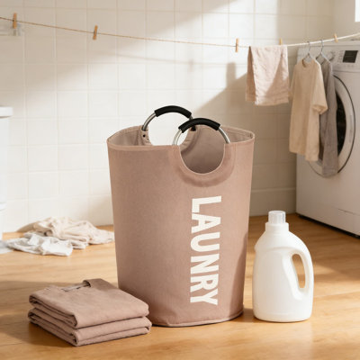 Très grand panier à linge pliant avec poignées, panier à linge robuste en tissu Oxford 600D d'une capacité de 125 L, bac de rangement autoportant pour la famille, le dortoir et l'organisation à la maison