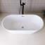 Baignoire de trempage autoportante en acrylique 63 po au fini blanc brillant 63 po