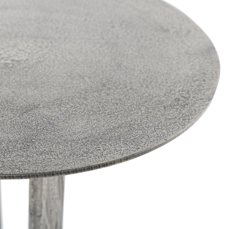 Adair End Table, Nickel/Silver