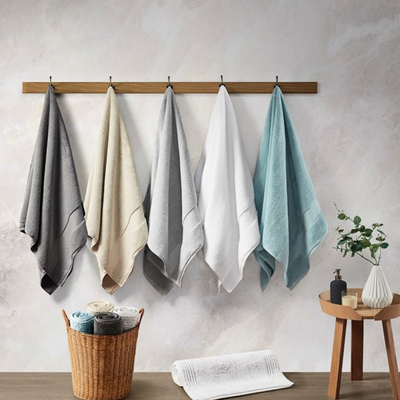 Tapis pour salle de bain 100% coton épais, bleu, 21 po x 34 po, réversible, 3000 g / m², idéal pour la salle de bain