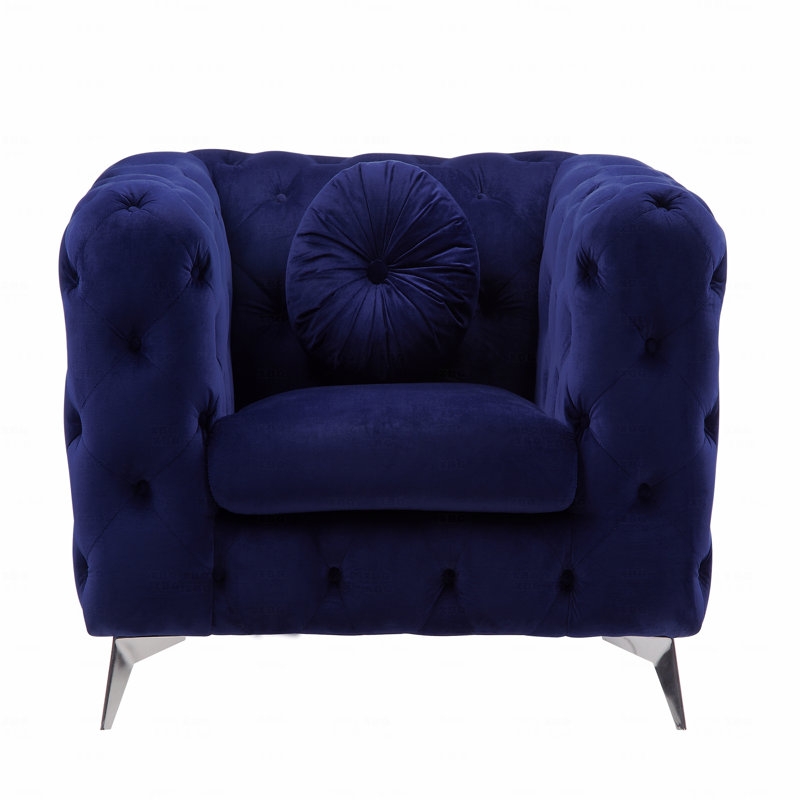 Fauteuil d'appoint rembourré en velours