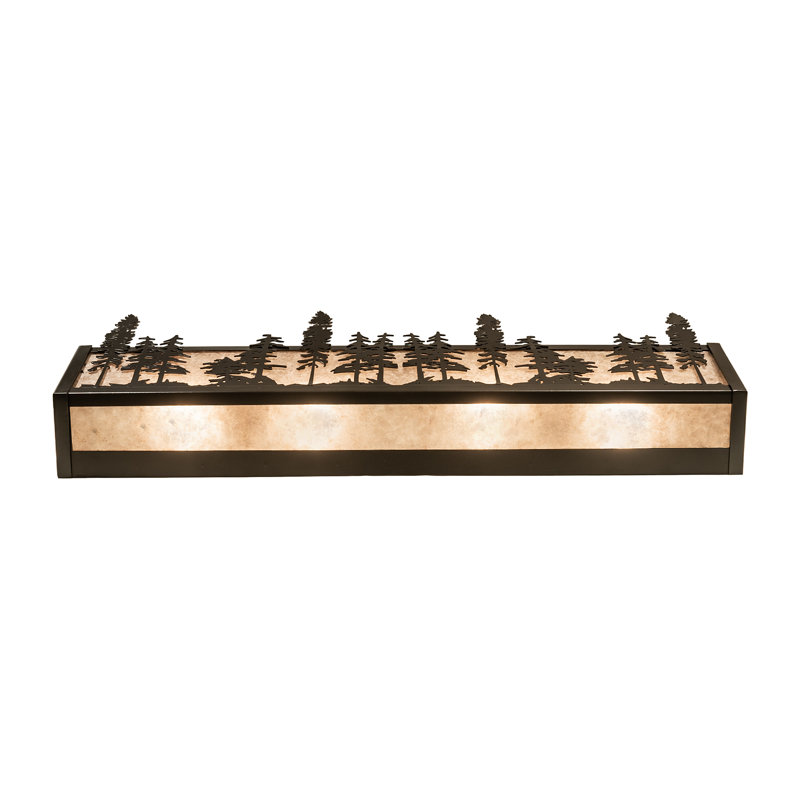 Tall Pines - Light Vanity Light, 7" H x 30" W x 6" D, Silver, Dark Roast