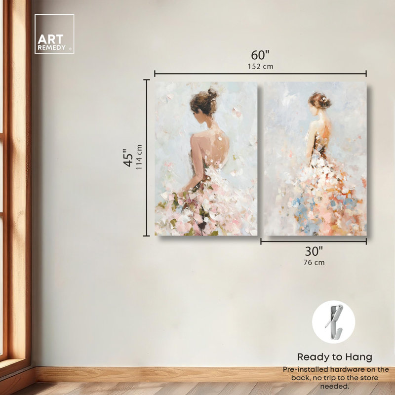 "Dreamscape Glam Art", ensemble de 2 impressions sur toile par , Toile tendue, Ne s’applique pas, H 45 po x l 30 po