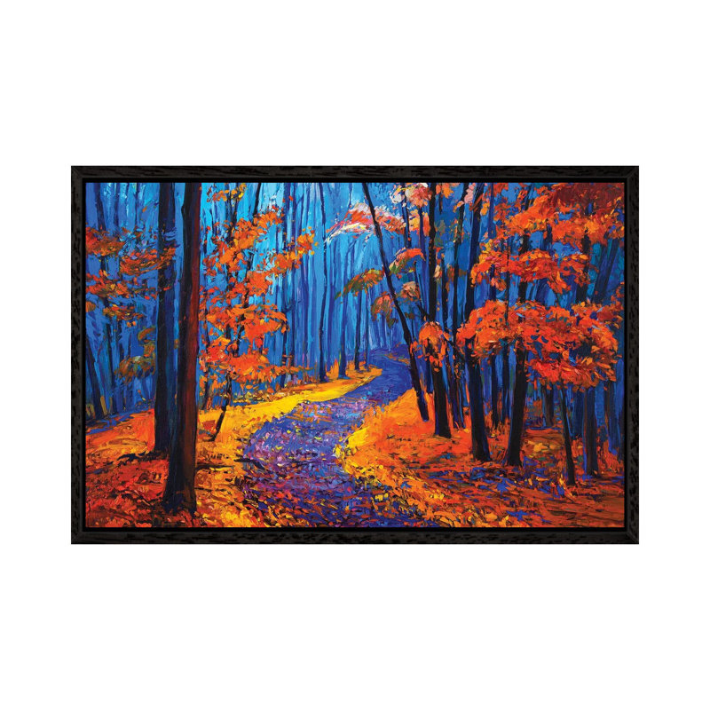 Autumn Landscape - Print on Canvas, 66.04 cm H x 45.72 cm W, Black Framed