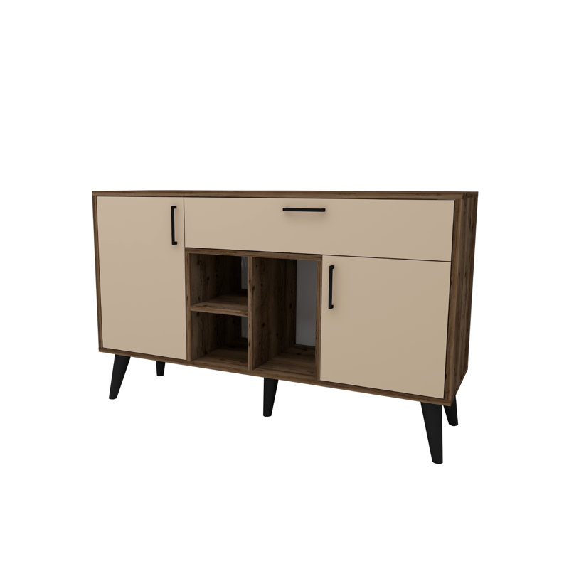 Amedori 135cm Sideboard, Light Walnut/Beige