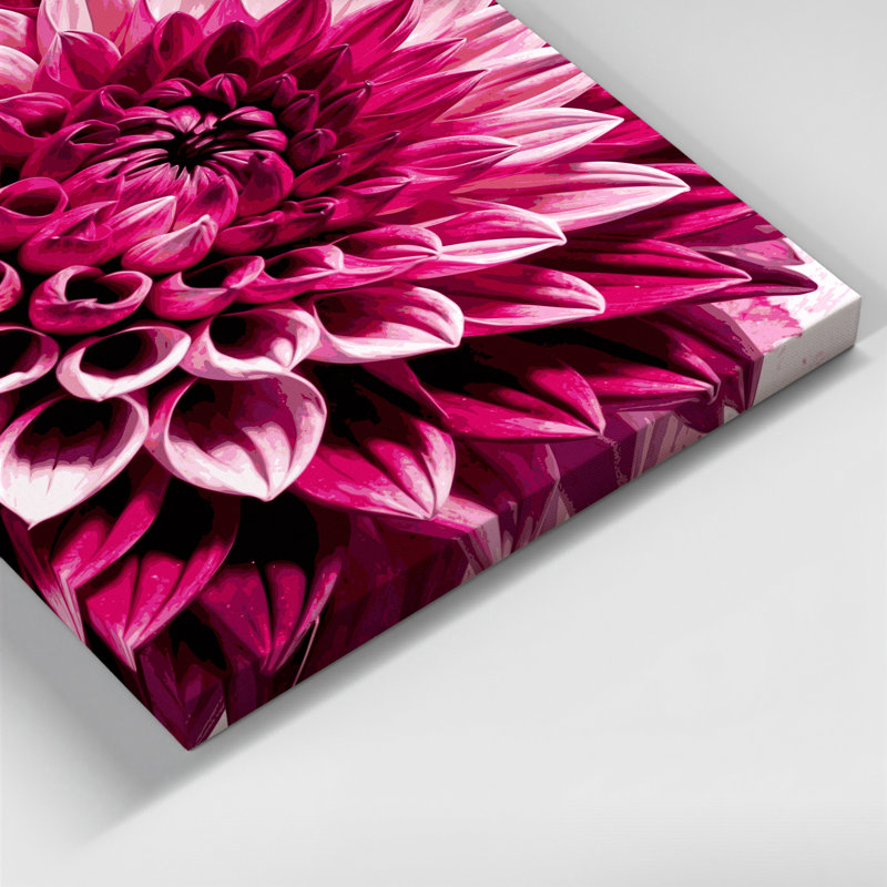 «Watercolor Botanical 8», art mural sur toile rose, H 11 po x l 14 po