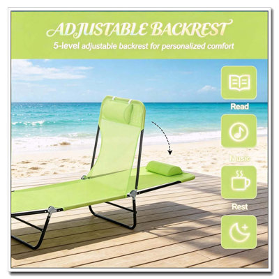 Chaise longue pliante en filet respirant