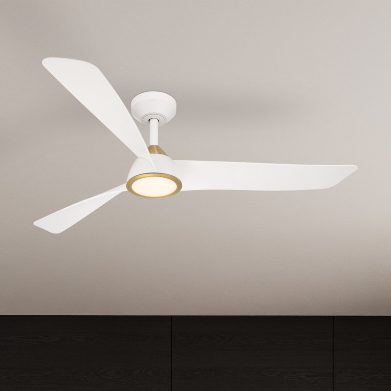 Ventilateur de plafond blanc mat intérieur / extérieur 52 po Hermosa, Blanc mat