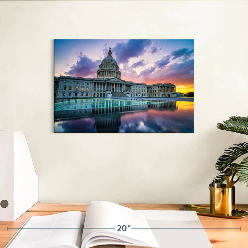 Lilie US Capitol Sunset Reflection, 8" H x 12" W