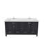 Meuble-lavabo double autoportant 71 po avec plateau en marbre d'ingénierie Efstathios-1422191695