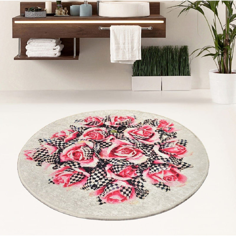 Round 99 cm x 99 cm Floral Shag