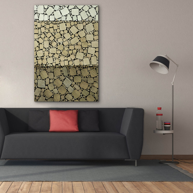  «Bedrock 1» par Alonzo Saunders, art mural sur toile, 40 po x 60 po