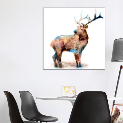 Elk 1 Piece Wrapped Canvas Painting
