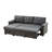 Linen Reversible Sleeper Sectional Sofa-730783632-730783629