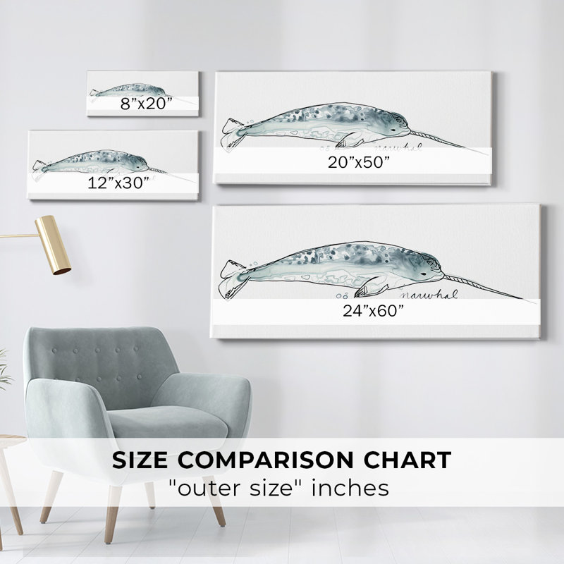 Baleine III sur toile, H 8 po x l 20 po x P 1,5 po