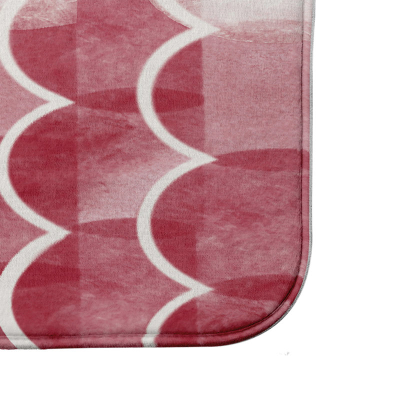 Tapis de bain Lenihan, l 17 po x L 24 po, Rouge