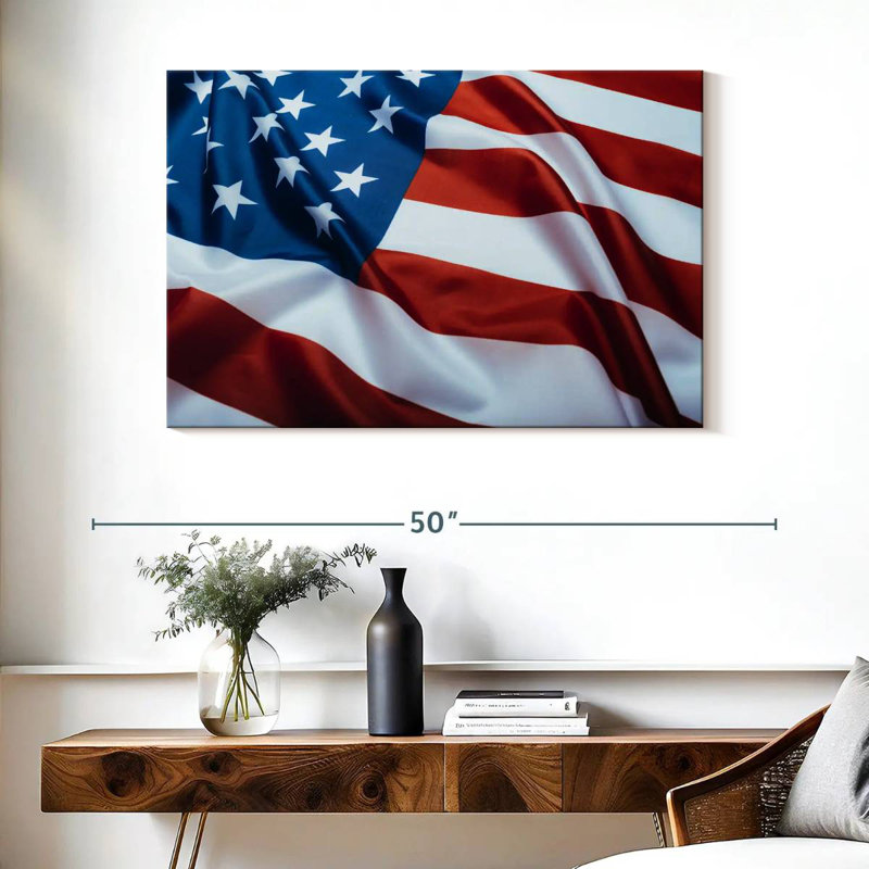 Borges Ruffled American Flag, 26" H x 39" W