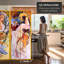 71" x 51.66" Tall Double Sided Four Seasons Canvas 4 Panel Room Divider-1260988520