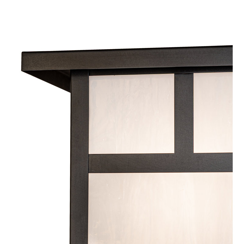 1 - Light Flush Mounted Sconce, White, Craftsman Brown